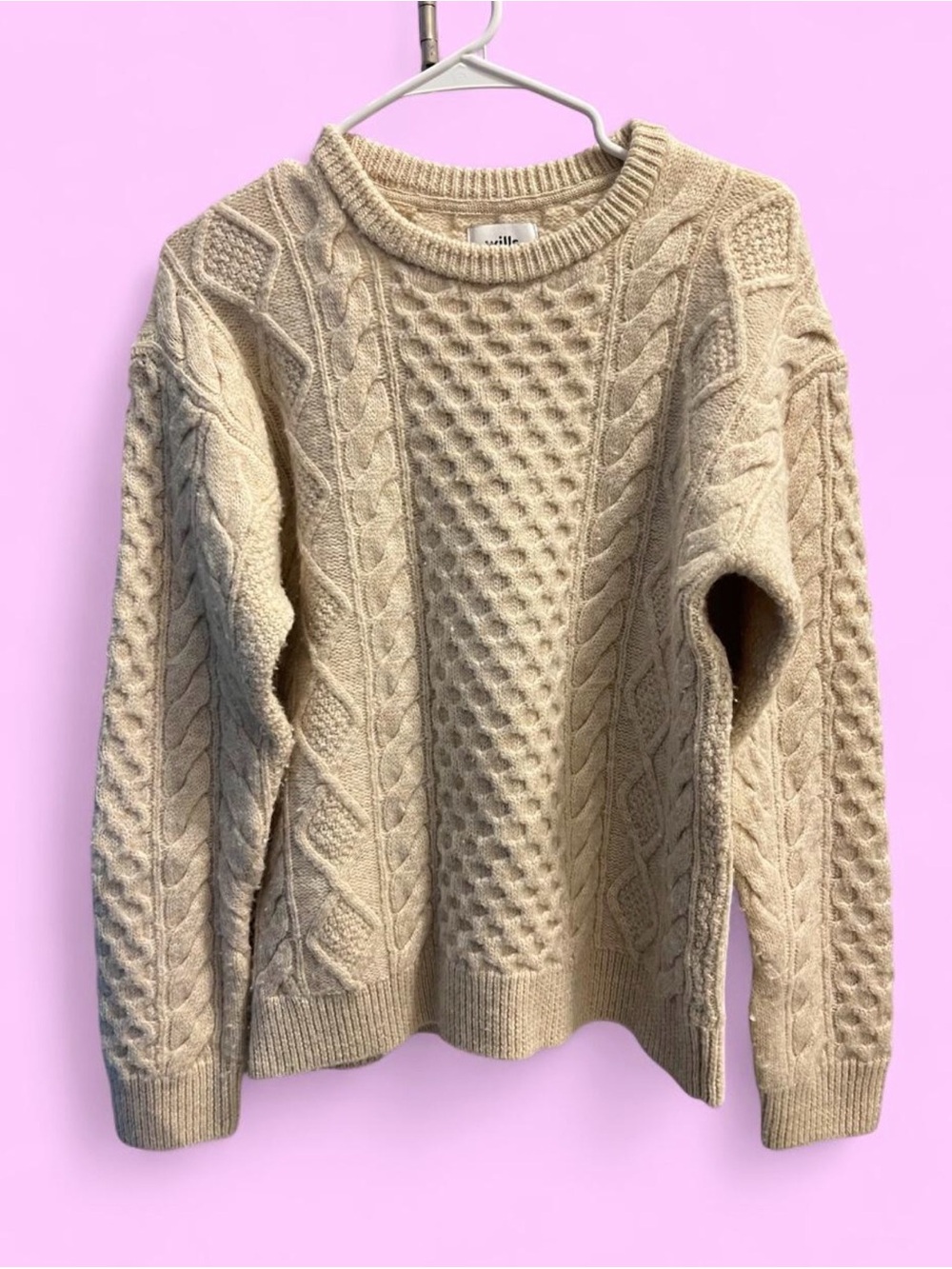 Cream Cable Knit Sweater